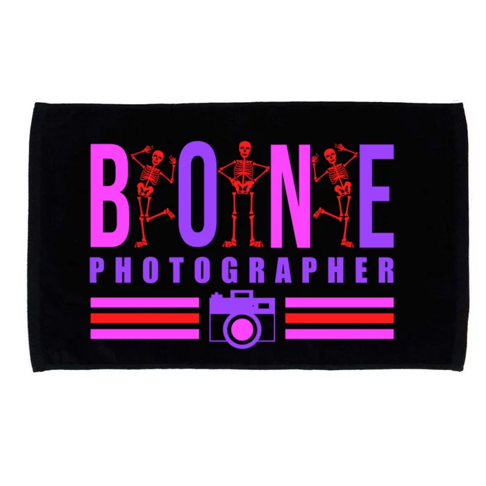 Bone Photographer - Funny Skeleton X-Ray Tech Radiology Gift Microfiber Hand Towel