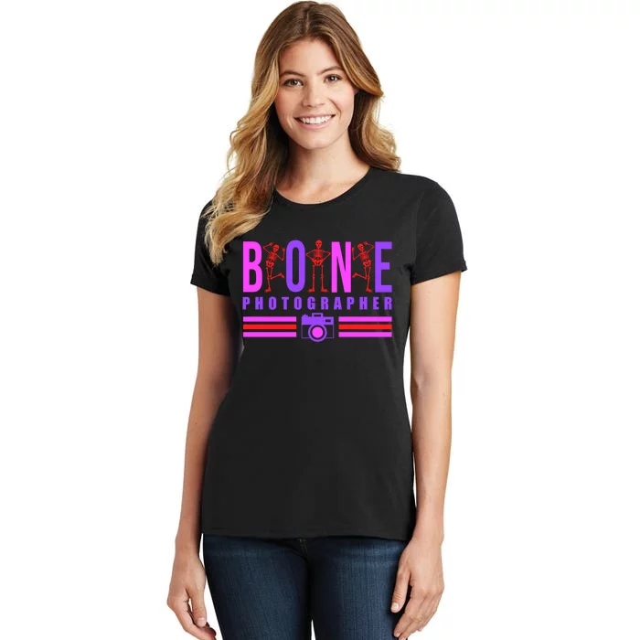 Bone Photographer - Funny Skeleton X-Ray Tech Radiology Gift Women's T-Shirt