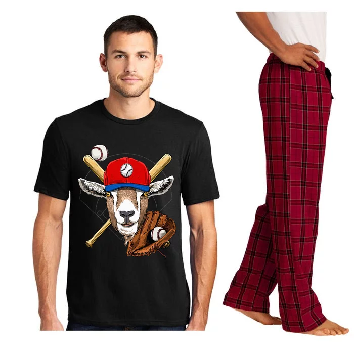 Baseball Player Goat Lover Pitcher Catcher Baseball Coaches Pajama Set