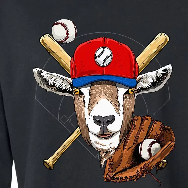 Baseball Player Goat Lover Pitcher Catcher Baseball Coaches Cropped Pullover Crew