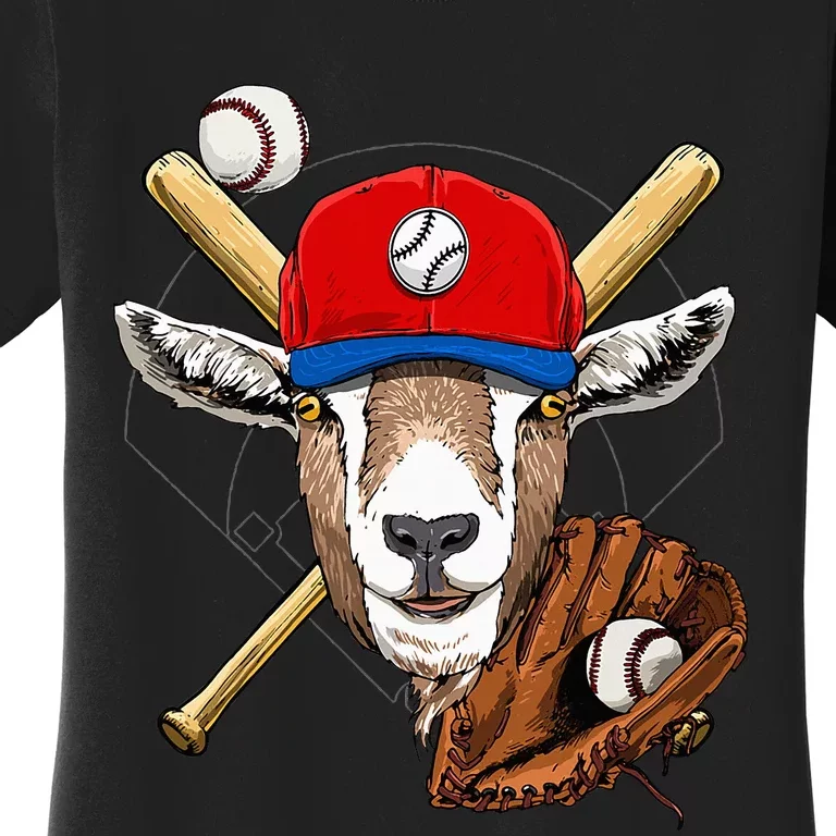 Baseball Player Goat Lover Pitcher Catcher Baseball Coaches Women's T-Shirt