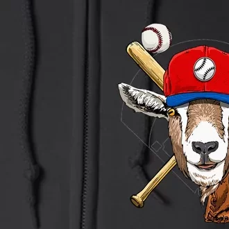 Baseball Player Goat Lover Pitcher Catcher Baseball Coaches Full Zip Hoodie