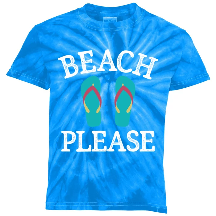 Beach Please Gift Vintage Style Gift Kids Tie-Dye T-Shirt