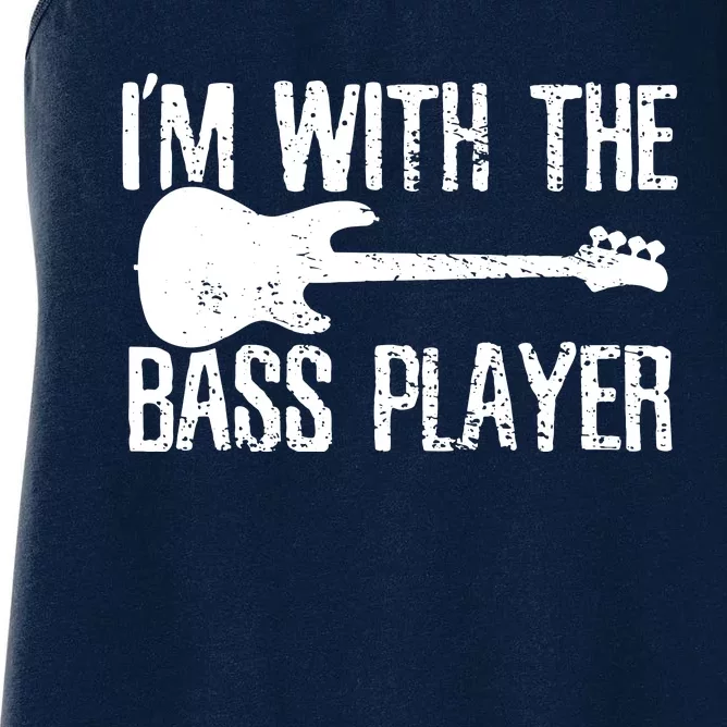 Bass Player Guitar Couple Girlfriend Vintage Women's Racerback Tank