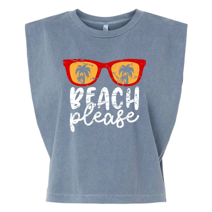 Beach Please Gift Garment-Dyed Women's Muscle Tee