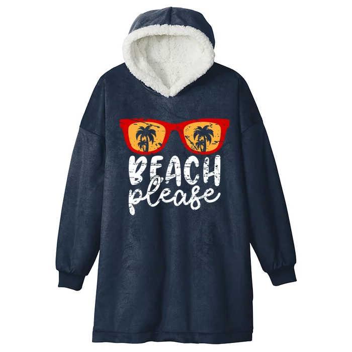 Beach Please Gift Hooded Wearable Blanket