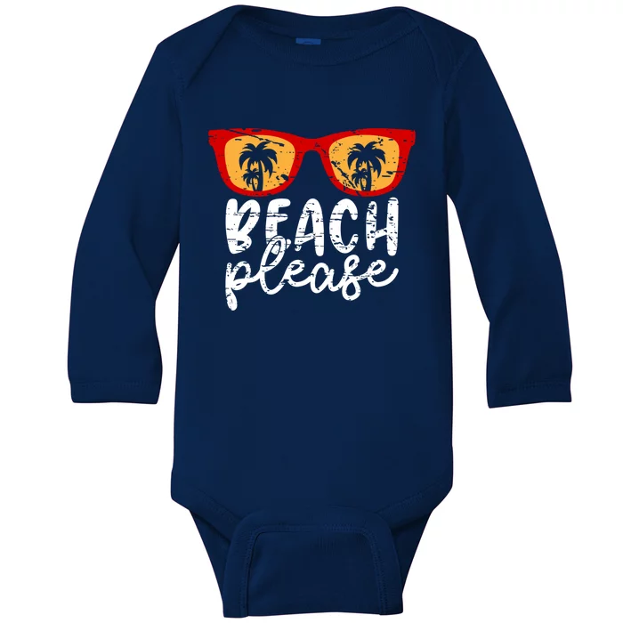 Beach Please Gift Baby Long Sleeve Bodysuit