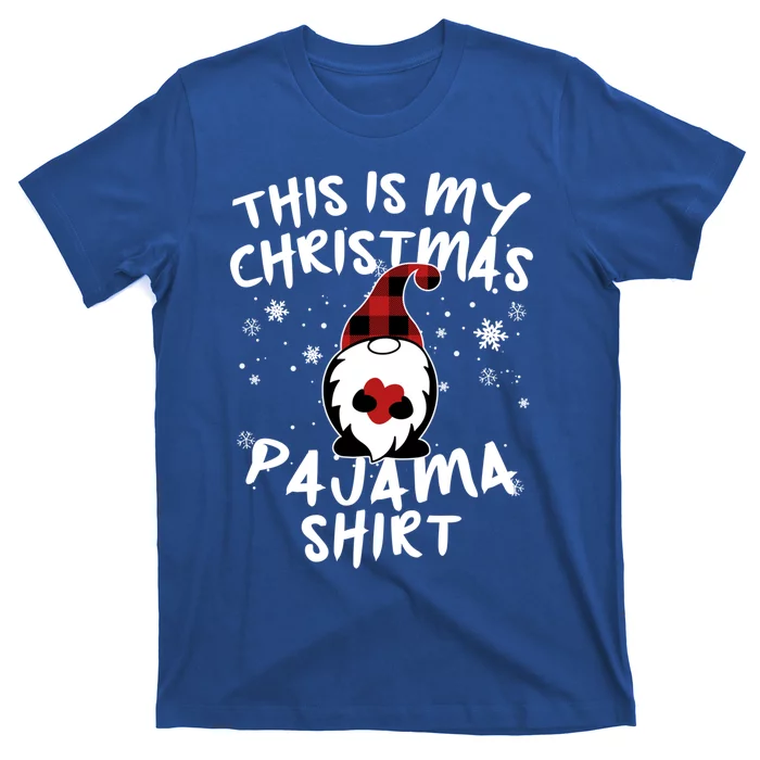 Buffalo Plaid Gnome Santa Xmas This Is My Christmas Pajama Gift T-Shirt