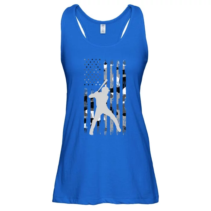 Baseball Player Gifts American Flag Usa Camo Ladies Essential Flowy Tank