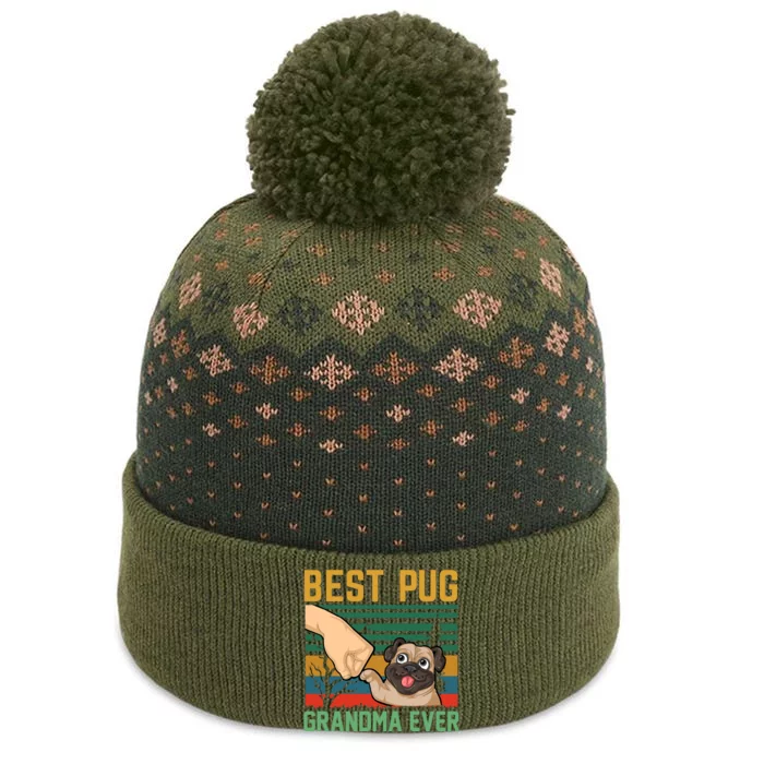 Best Pug Grandma Ever The Baniff Cuffed Pom Beanie