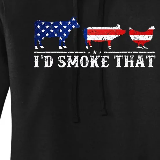 Bbq Party Grill Smoker Chef Dad Id Smoke That Women's Pullover Hoodie