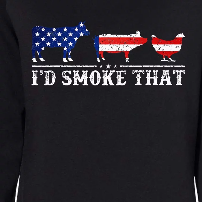 Bbq Party Grill Smoker Chef Dad Id Smoke That Womens California Wash Sweatshirt