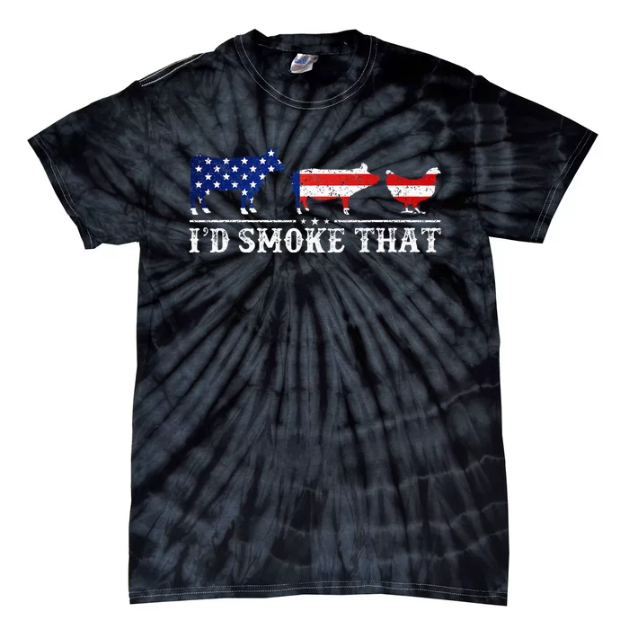 Bbq Party Grill Smoker Chef Dad Id Smoke That Tie-Dye T-Shirt