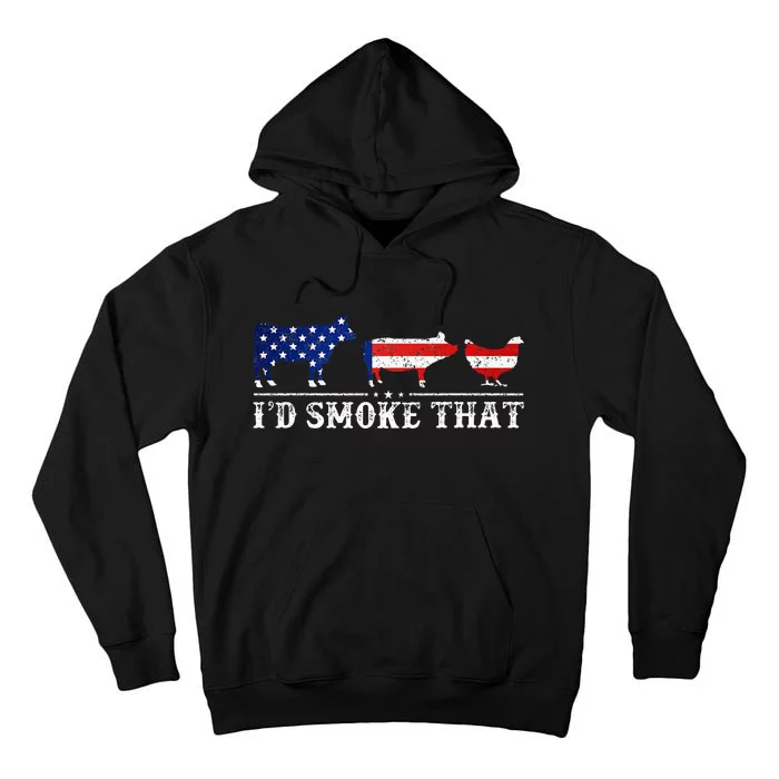 Bbq Party Grill Smoker Chef Dad Id Smoke That Tall Hoodie