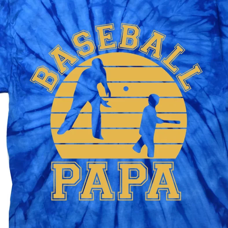 Baseball Papa Grandfather Grandson Proud Grandpa Dad Sports Gift Tie-Dye T-Shirt