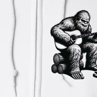 Bigfoot Playing Guitar Rock On Sasquatch Big Foot Full Zip Hoodie