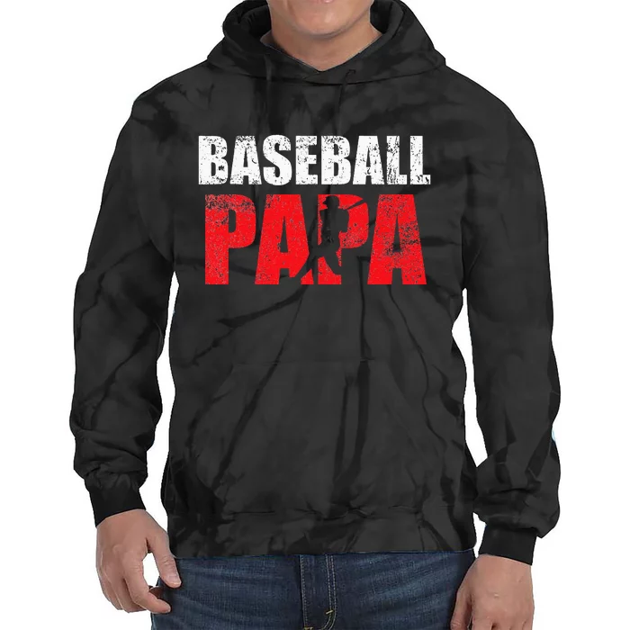 Baseball Papa Grandpa Fans Gift Tie Dye Hoodie