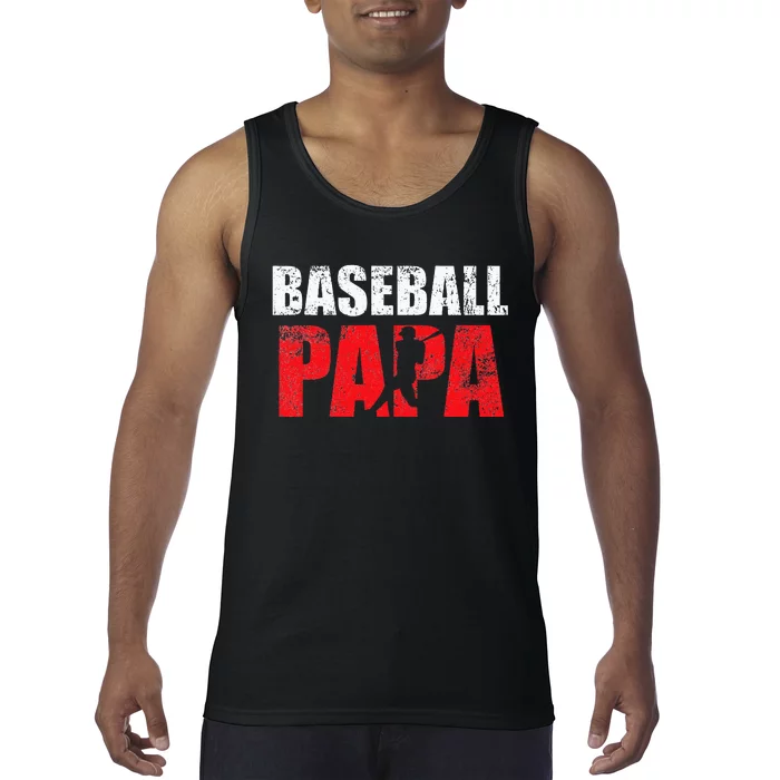 Baseball Papa Grandpa Fans Gift Tank Top