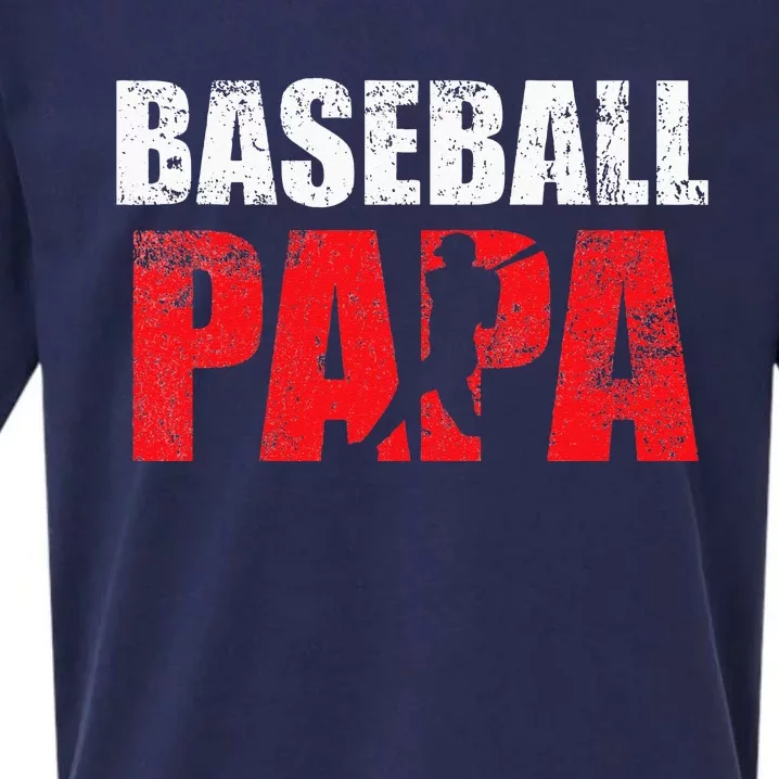 Baseball Papa Grandpa Fans Gift Sueded Cloud Jersey T-Shirt