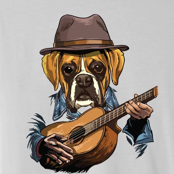 Boxer Playing Guitar Pet Doggo Boxer Dog Lover Guitar Player ChromaSoft Performance T-Shirt