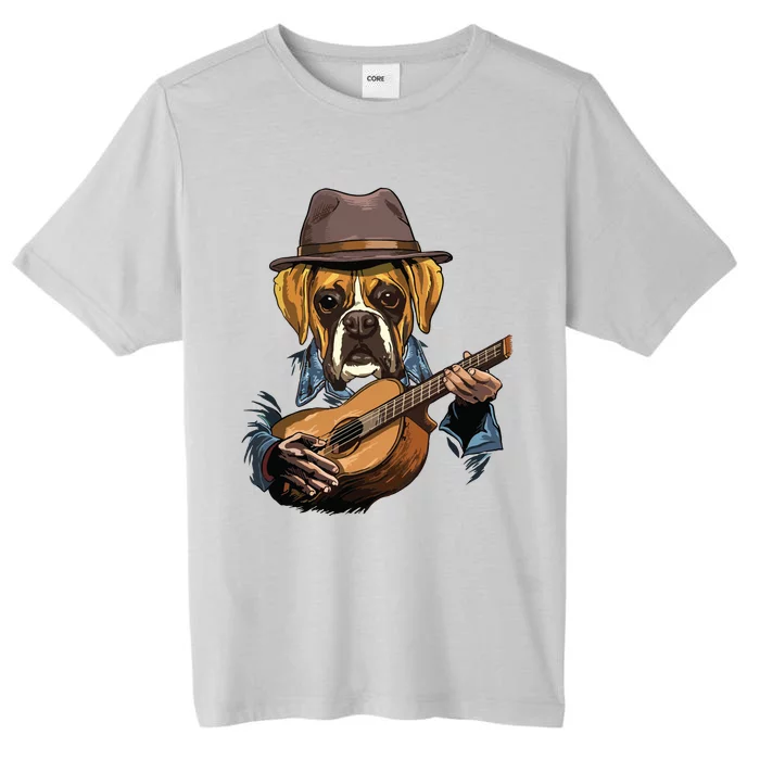 Boxer Playing Guitar Pet Doggo Boxer Dog Lover Guitar Player ChromaSoft Performance T-Shirt