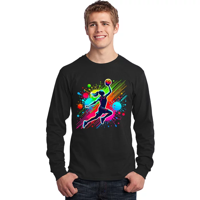 Basketball Player Girl Long Sleeve Shirt