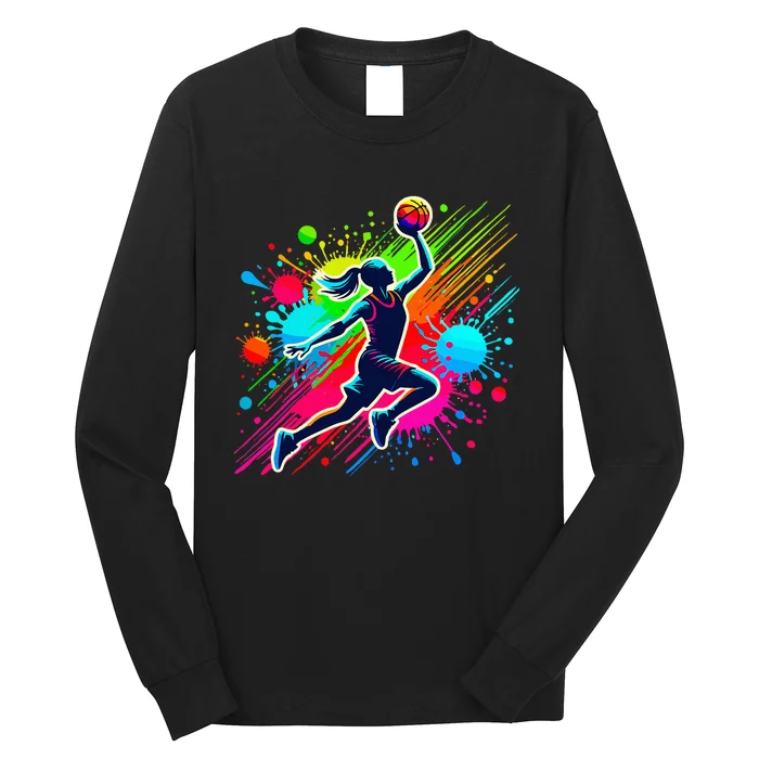 Basketball Player Girl Long Sleeve Shirt