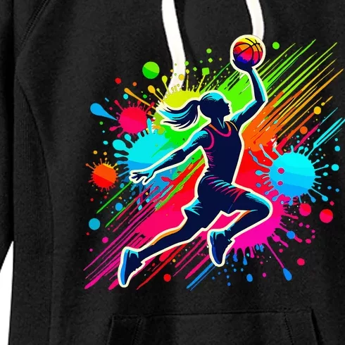 Basketball Player Girl Women's Fleece Hoodie