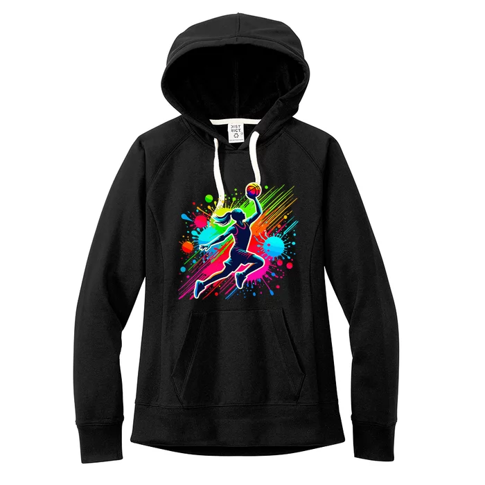 Basketball Player Girl Women's Fleece Hoodie