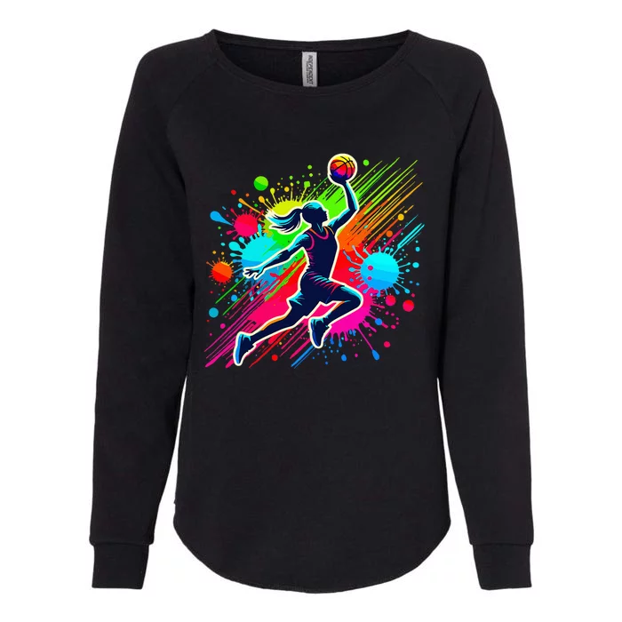 Basketball Player Girl Womens California Wash Sweatshirt