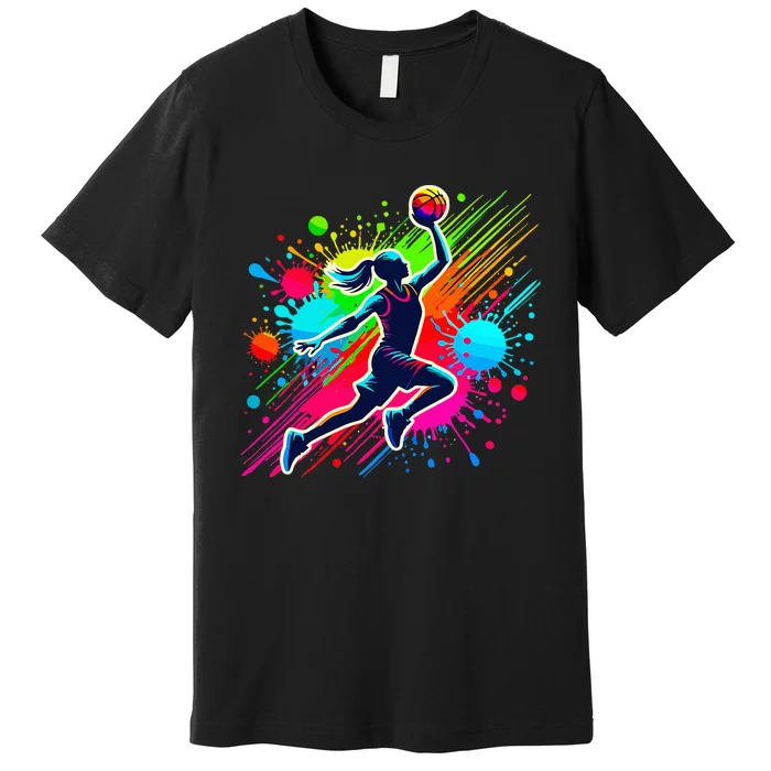 Basketball Player Girl Premium T-Shirt