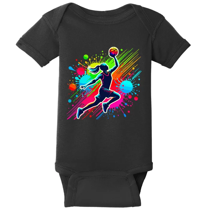 Basketball Player Girl Baby Bodysuit