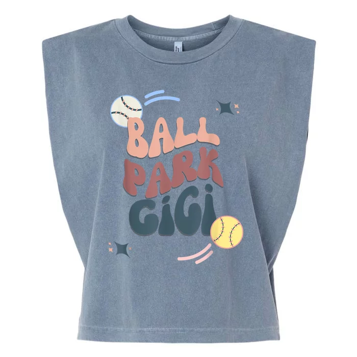 Ball Park Gigi Softball And Baseball Cool Gift Garment-Dyed Women's Muscle Tee