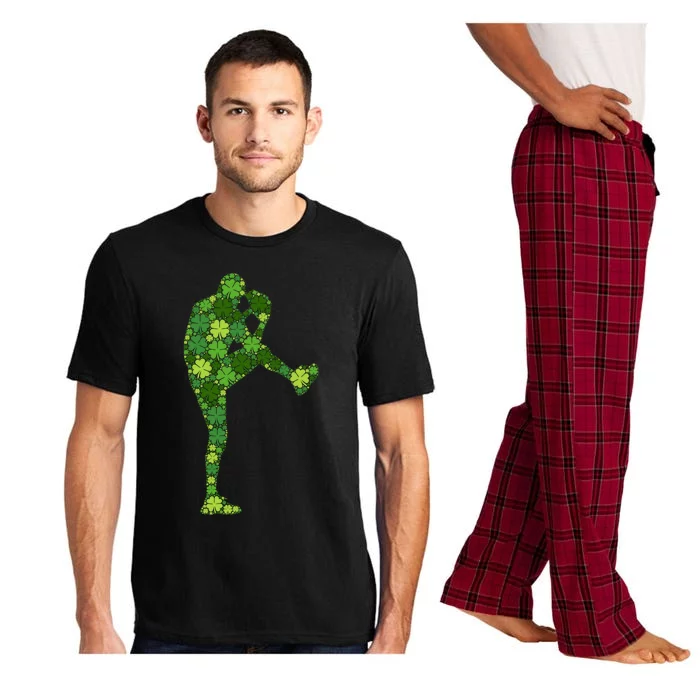 Baseball Pitcher Green Shamrock Clover: St Patricks Day Meaningful Gift Pajama Set