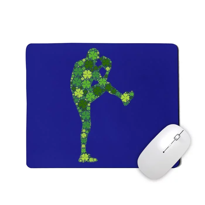 Baseball Pitcher Green Shamrock Clover: St Patricks Day Meaningful Gift Mousepad