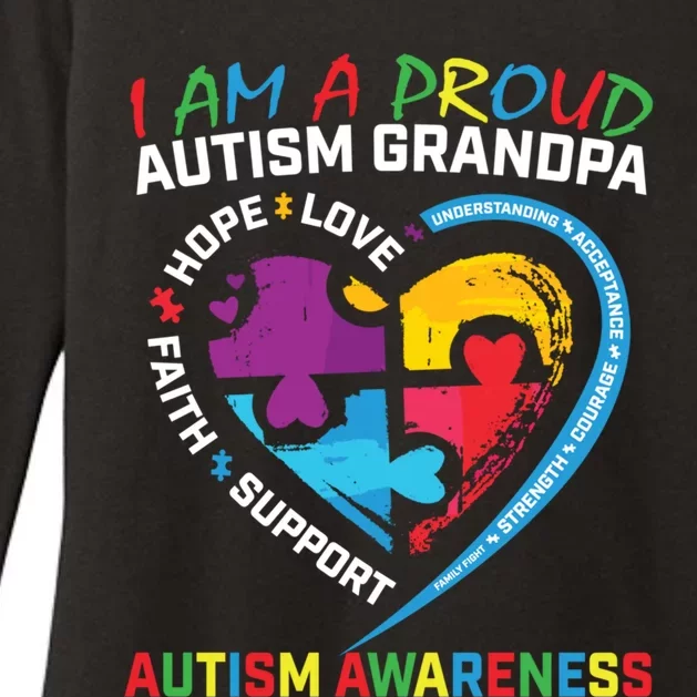 Blue Proud Grandpa Autism Awareness Puzzle Piece Grandson Funny Gift Womens CVC Long Sleeve Shirt