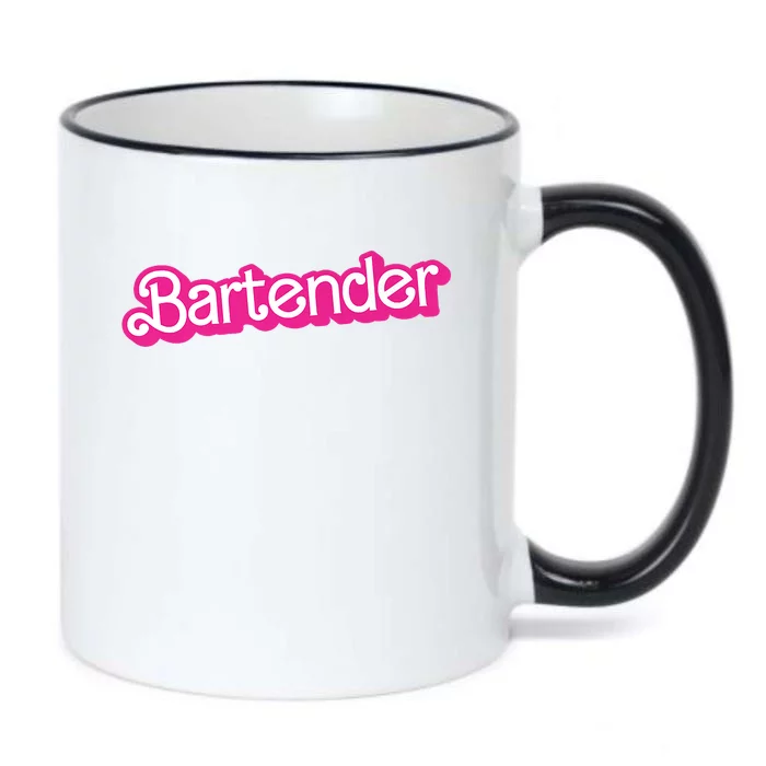 Bartender Pink Graphic Funny Bartender Black Color Changing Mug