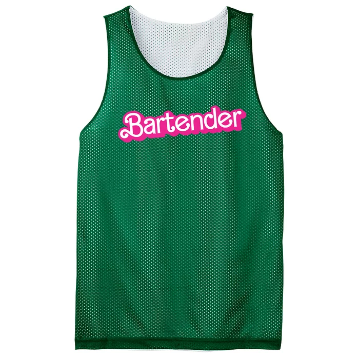 Bartender Pink Graphic Funny Bartender Mesh Reversible Basketball Jersey Tank