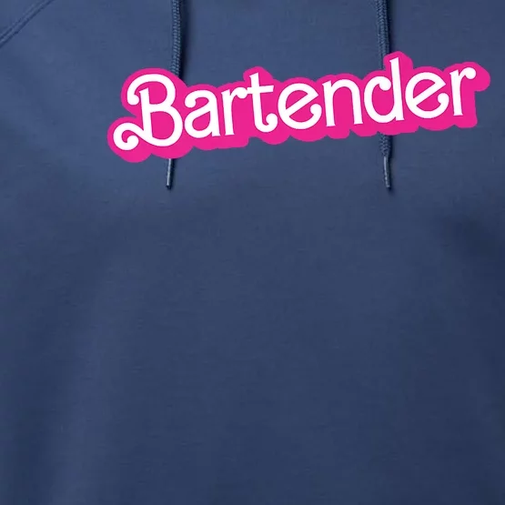 Bartender Pink Graphic Funny Bartender Performance Fleece Hoodie