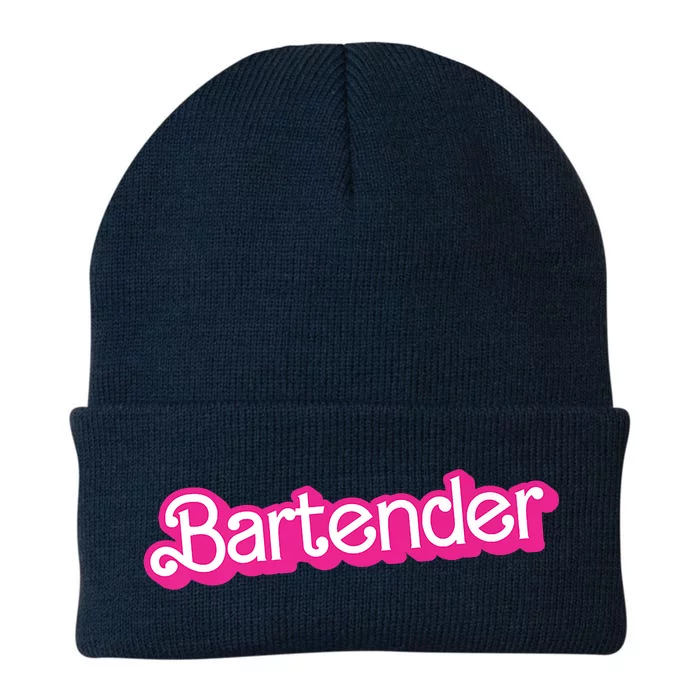 Bartender Pink Graphic Funny Bartender Knit Cap Winter Beanie