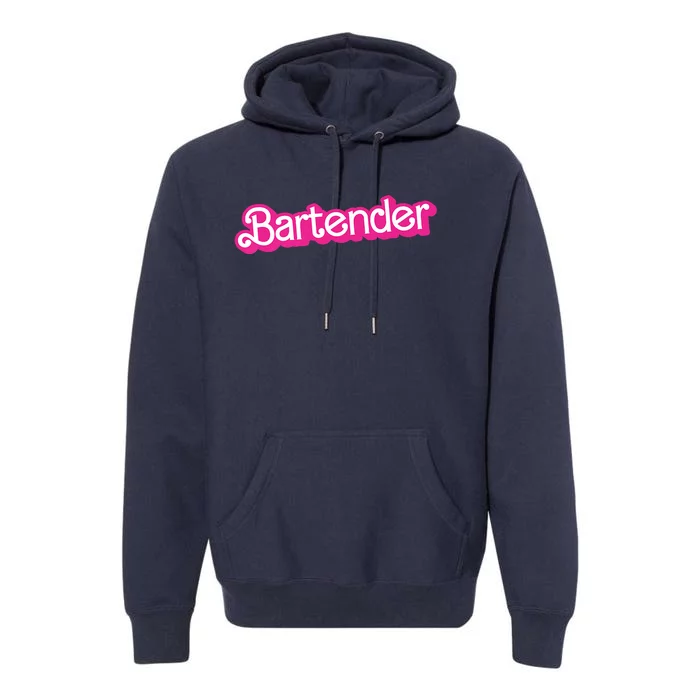 Bartender Pink Graphic Funny Bartender Premium Hoodie