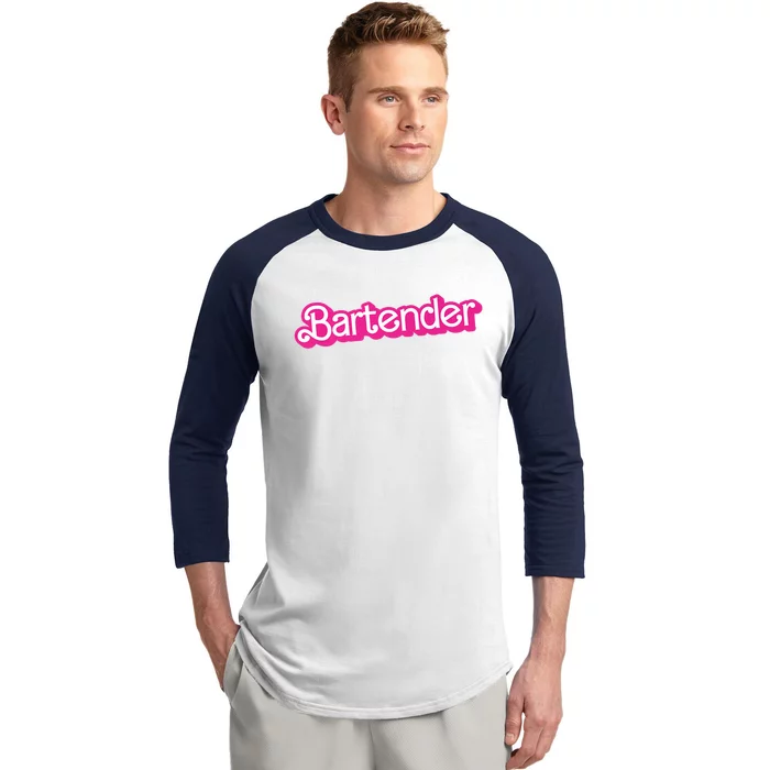 Bartender Pink Graphic Funny Bartender Baseball Sleeve Shirt