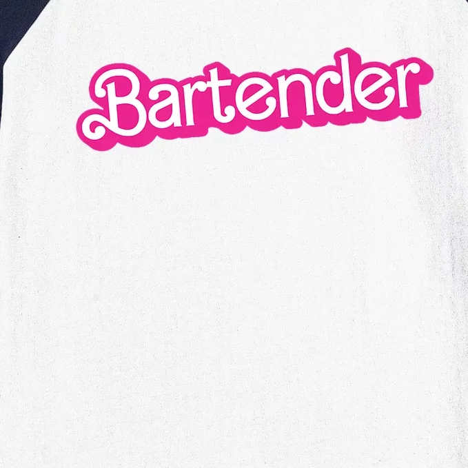 Bartender Pink Graphic Funny Bartender Baseball Sleeve Shirt