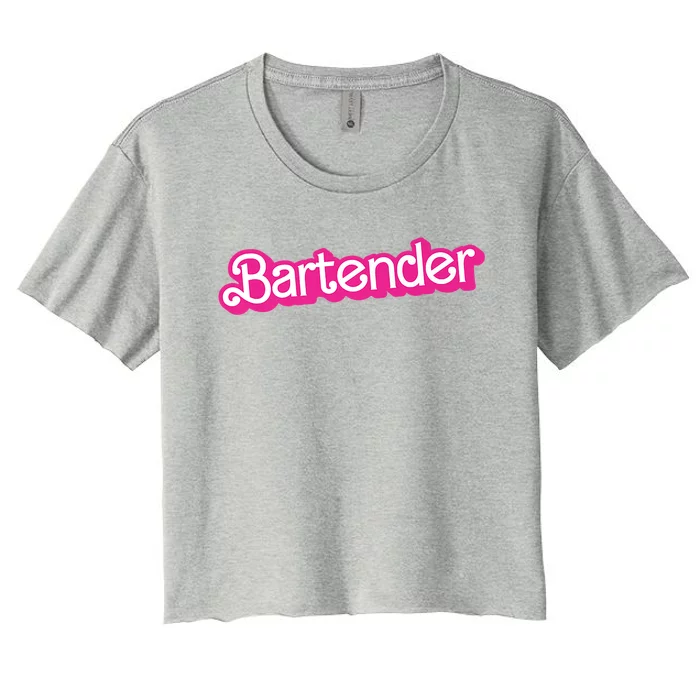 Bartender Pink Graphic Funny Bartender Women's Crop Top Tee