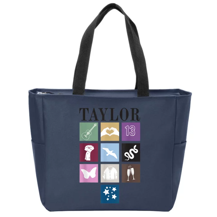 Birthday Party Girl Retro First Name Taylor Personalized Zip Tote Bag