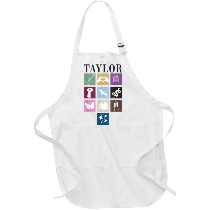 Birthday Party Girl Retro First Name Taylor Personalized Full-Length Apron With Pocket