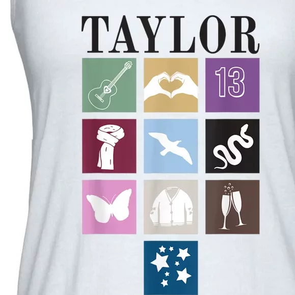 Birthday Party Girl Retro First Name Taylor Personalized Ladies Essential Flowy Tank