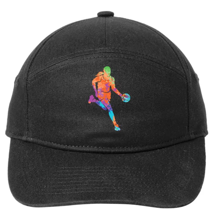 Basketball Player Girl Wo Girl Basketball 7-Panel Snapback Hat