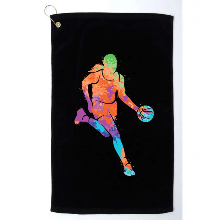 Basketball Player Girl Wo Girl Basketball Platinum Collection Golf Towel