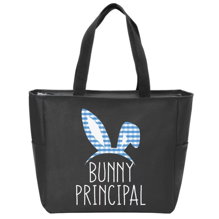 Bunny Principal Gingham Check Bunny Headband Easter Zip Tote Bag